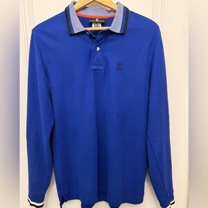 Psycho Bunny Norbury Royal Blue 100% Pima Cotton Long-Sleeve Polo